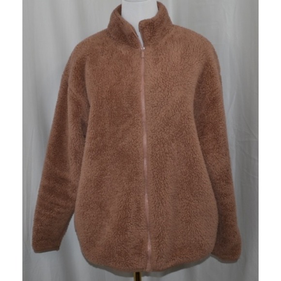 Victoria's Secret PINK Teddy Full Zip Sherpa Jacket Sweater Size S - Picture 1 of 8